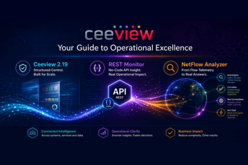Ceeview May 2026 Newsletter Banner featuring 2.19 Release, REST Monitor, and NetFlow Analyzer